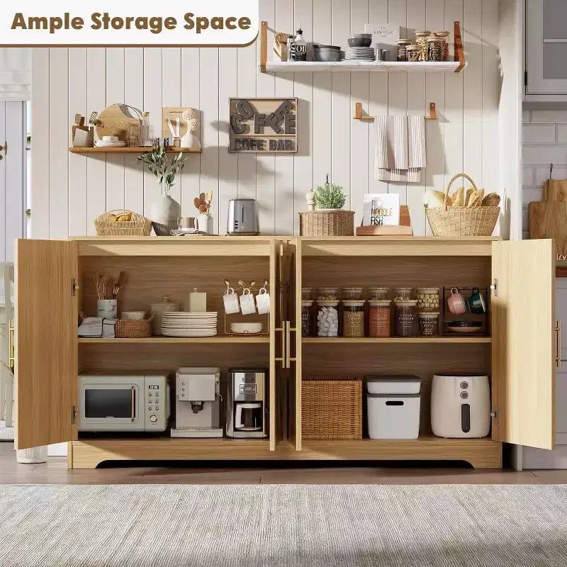 Credenza da buffet a 59 W, grande console portaoggetti e moderno mobile bar accentato per soggiorno, cucina, corridoio, sala da pranzo, ingresso