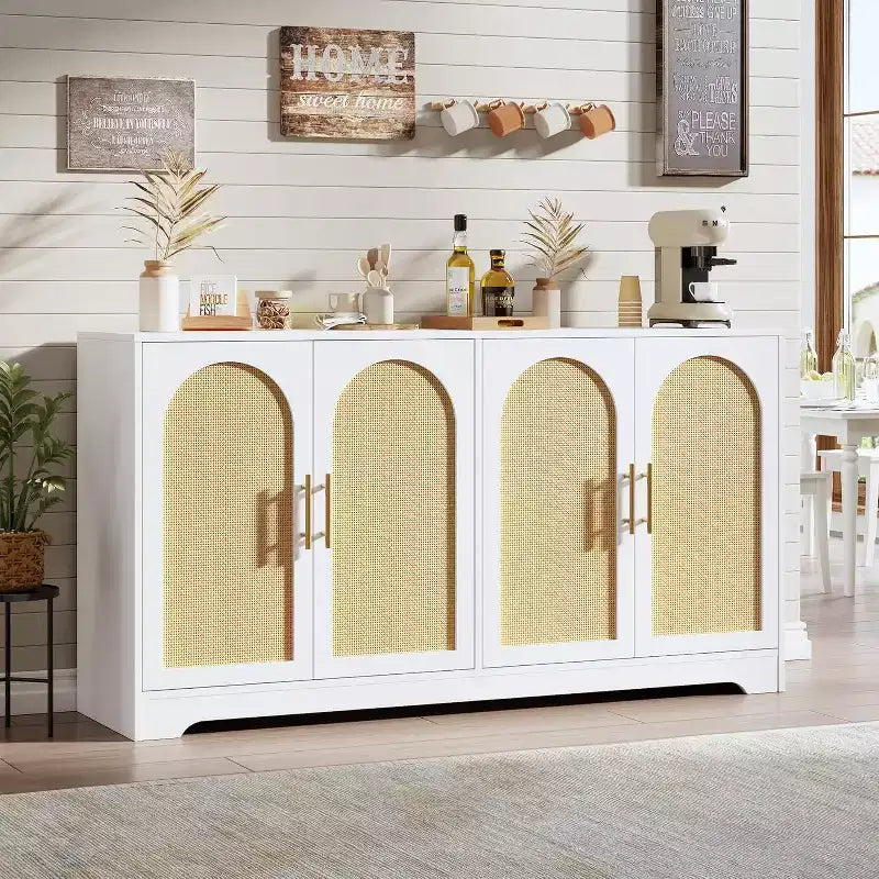 Credenza da buffet a 59 W, grande console portaoggetti e moderno mobile bar accentato per soggiorno, cucina, corridoio, sala da pranzo, ingresso