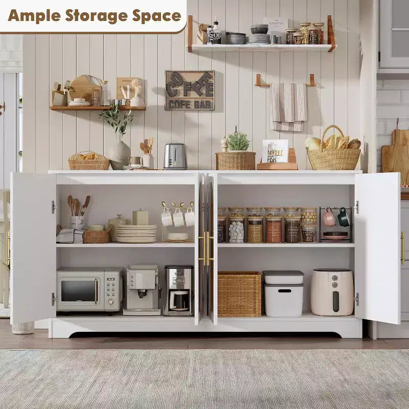 Credenza da buffet a 59 W, grande console portaoggetti e moderno mobile bar accentato per soggiorno, cucina, corridoio, sala da pranzo, ingresso