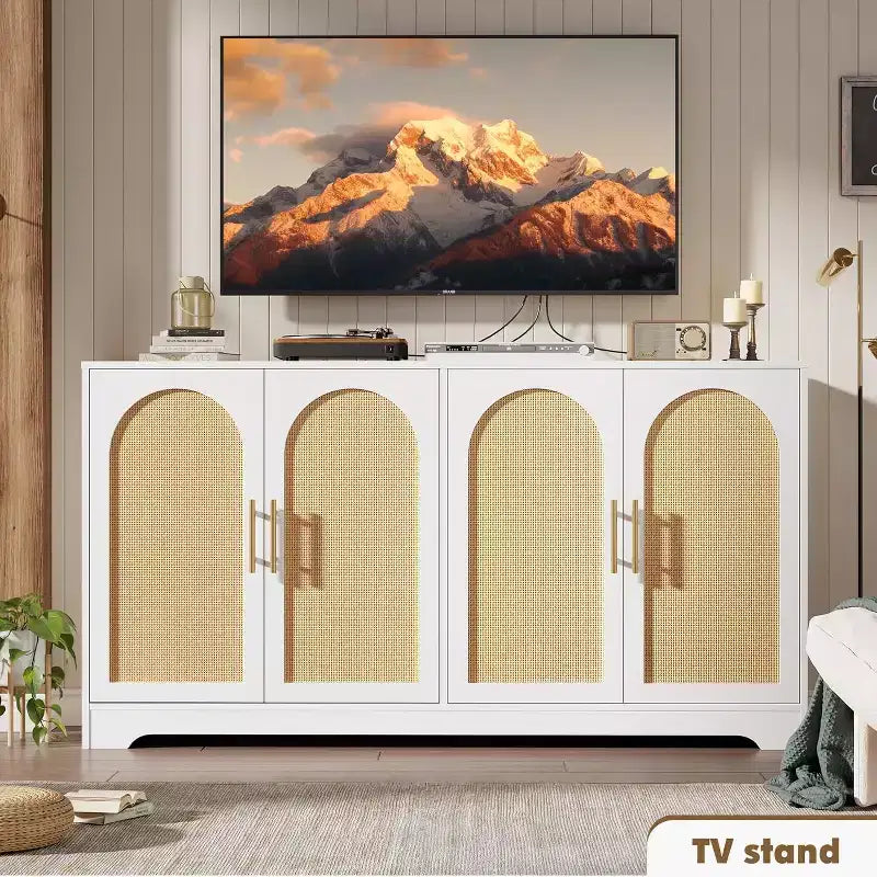 Credenza da buffet a 59 W, grande console portaoggetti e moderno mobile bar accentato per soggiorno, cucina, corridoio, sala da pranzo, ingresso