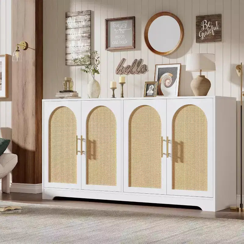 Credenza da buffet a 59 W, grande console portaoggetti e moderno mobile bar accentato per soggiorno, cucina, corridoio, sala da pranzo, ingresso