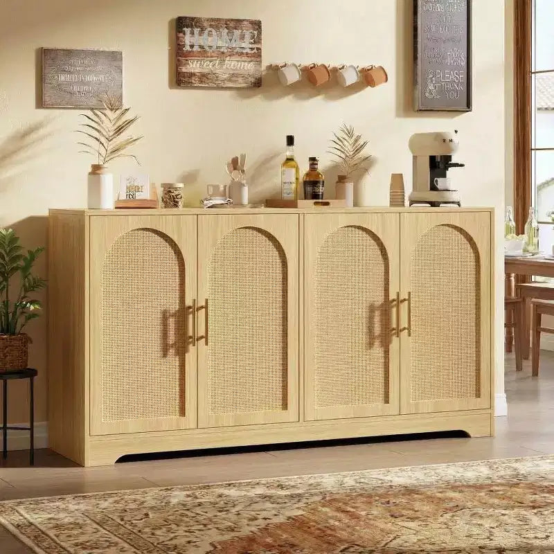 Credenza da buffet a 59 W, grande console portaoggetti e moderno mobile bar accentato per soggiorno, cucina, corridoio, sala da pranzo, ingresso