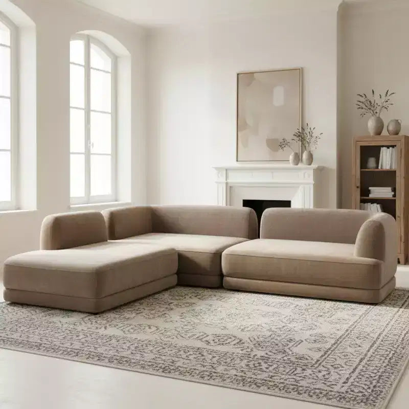Divano sezionale a L moderno 3 pezzi Doyoung Christopher Knight Home 115