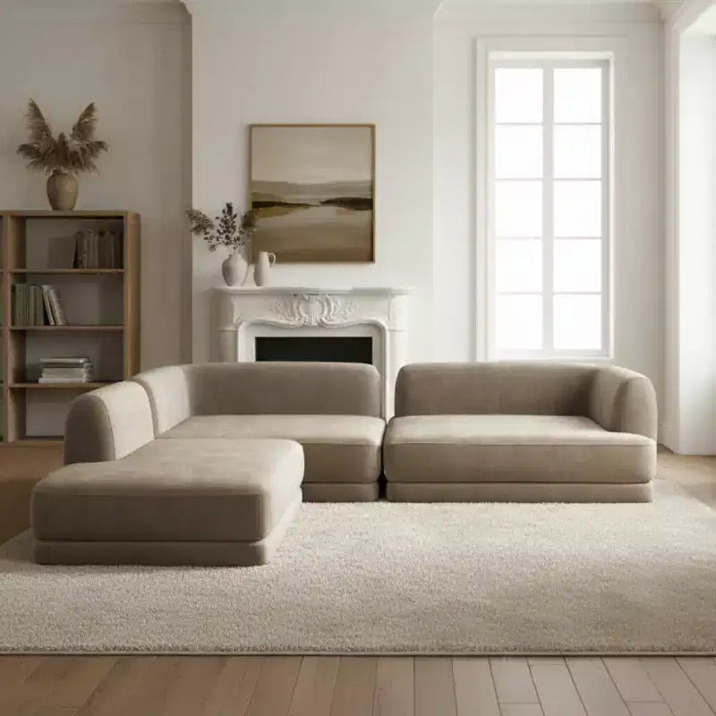 Divano sezionale a L moderno 3 pezzi Doyoung Christopher Knight Home 115