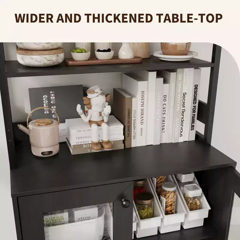 Dispensa da cucina alta 170 cm, mobile bar portavino autoportante, credenza in legno per macchina da caffè per soggiorno cucina bagno
