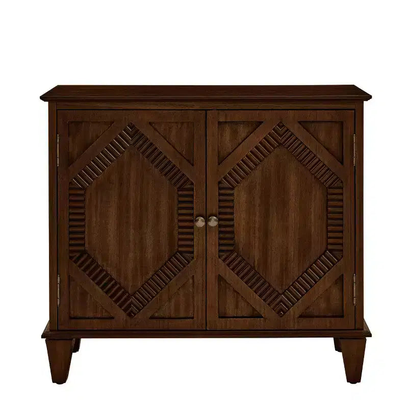Mobile credenza geometrico 34, mobile buffet moderno a 2 ante con ripiano regolabile per ingresso, soggiorno - Panipeachy