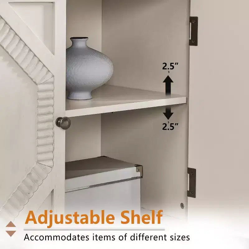 Mobile credenza geometrico 34, mobile buffet moderno a 2 ante con ripiano regolabile per ingresso, soggiorno - Panipeachy