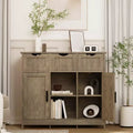 35 Sideboard Buffet Cabinet, Wooden Coffee Bar Cabinet with 3 Drawers, Accent Entryway Console Table