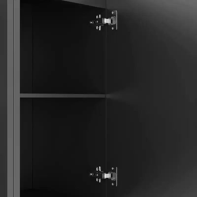 JVNOXK Credenza a incasso grande in stile moderno da 56 pollici con spazio di archiviazione, ripiani regolabili, può fungere da mobile decorativo, nero