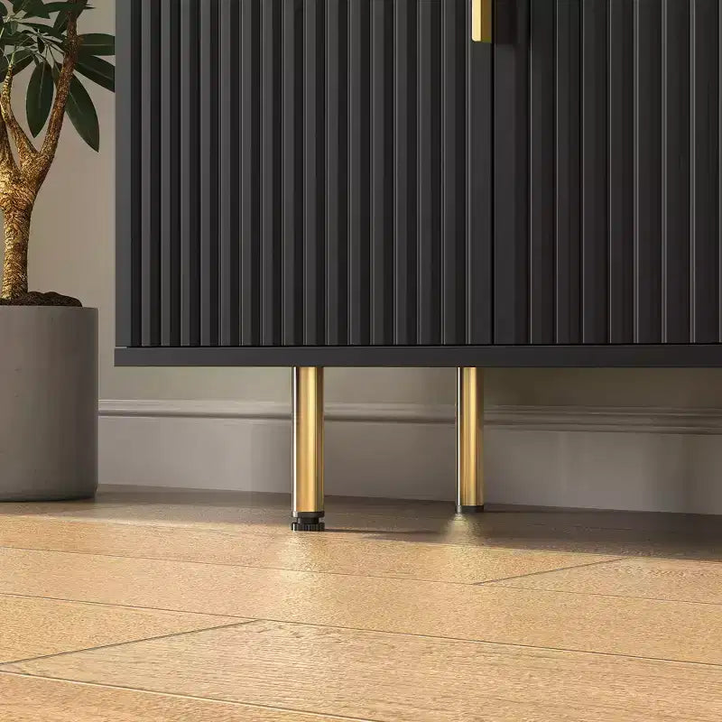 JVNOXK Credenza a incasso grande in stile moderno da 56 pollici con spazio di archiviazione, ripiani regolabili, può fungere da mobile decorativo, nero