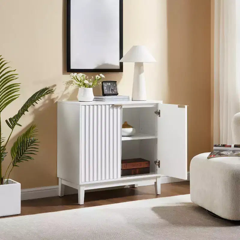 31 Mobile Credenza Buffet, Mobile Bar da Caffè in Legno con Ripiano Regolabile, Tavolo Consolle da Ingresso e Armadietto Contenitore da Terra