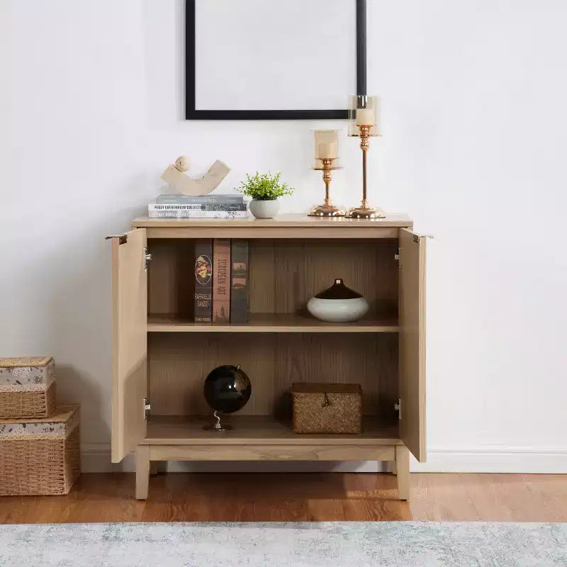 31 Mobile Credenza Buffet, Mobile Bar da Caffè in Legno con Ripiano Regolabile, Tavolo Consolle da Ingresso e Armadietto Contenitore da Terra