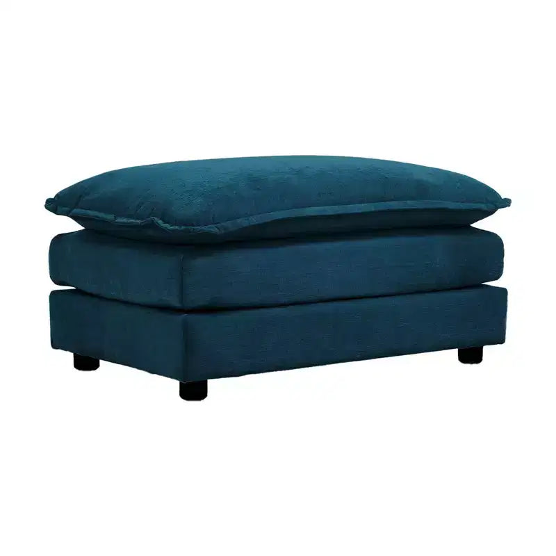 Divano sezionale a L modulare MAYEERTY con combinazione libera e pouf reversibile, oversize, per soggiorno, blu