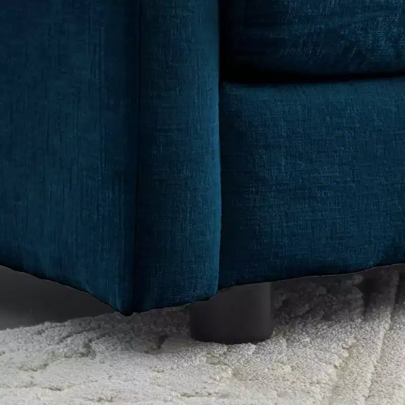 Divano sezionale a L modulare MAYEERTY con combinazione libera e pouf reversibile, oversize, per soggiorno, blu