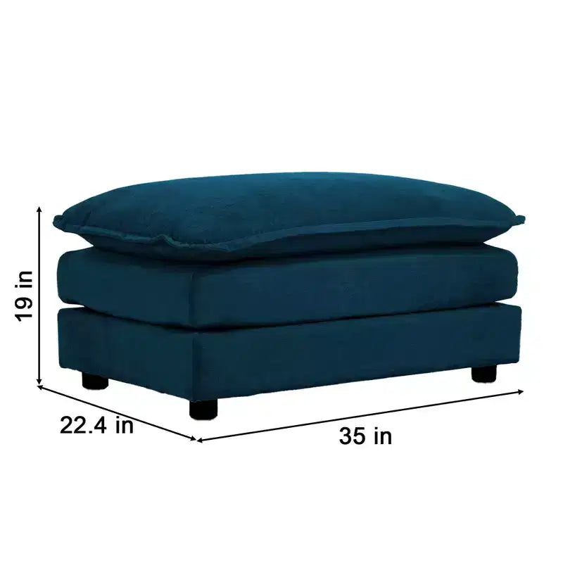Divano sezionale a L modulare MAYEERTY con combinazione libera e pouf reversibile, oversize, per soggiorno, blu