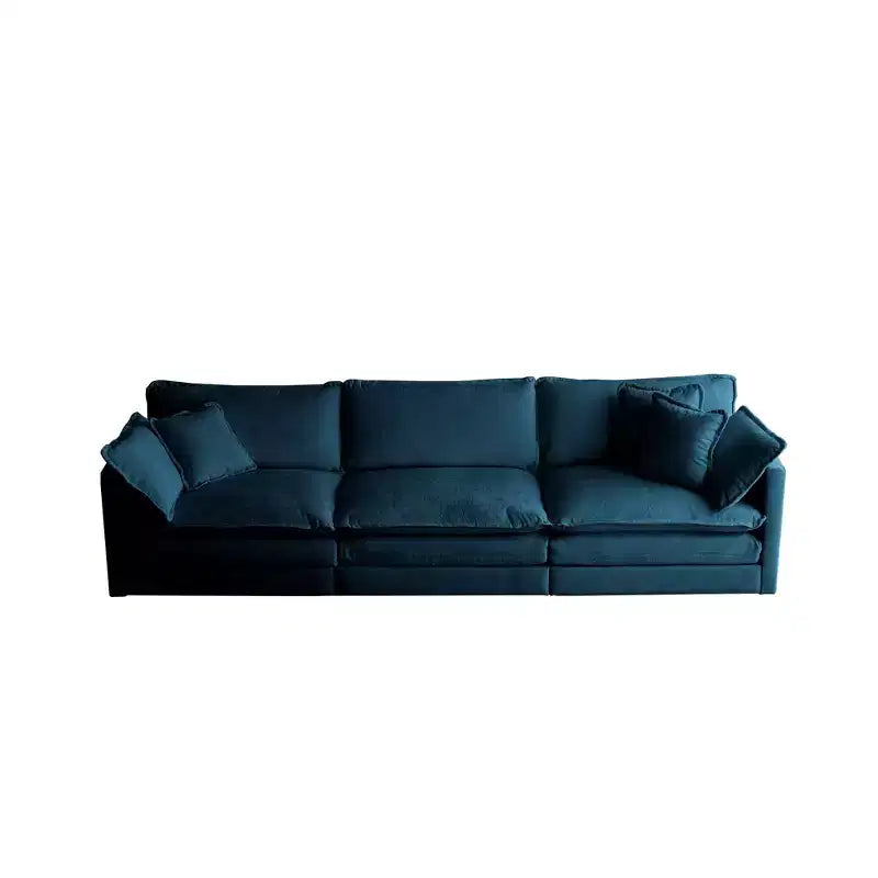 Divano sezionale a L modulare MAYEERTY con combinazione libera e pouf reversibile, oversize, per soggiorno, blu