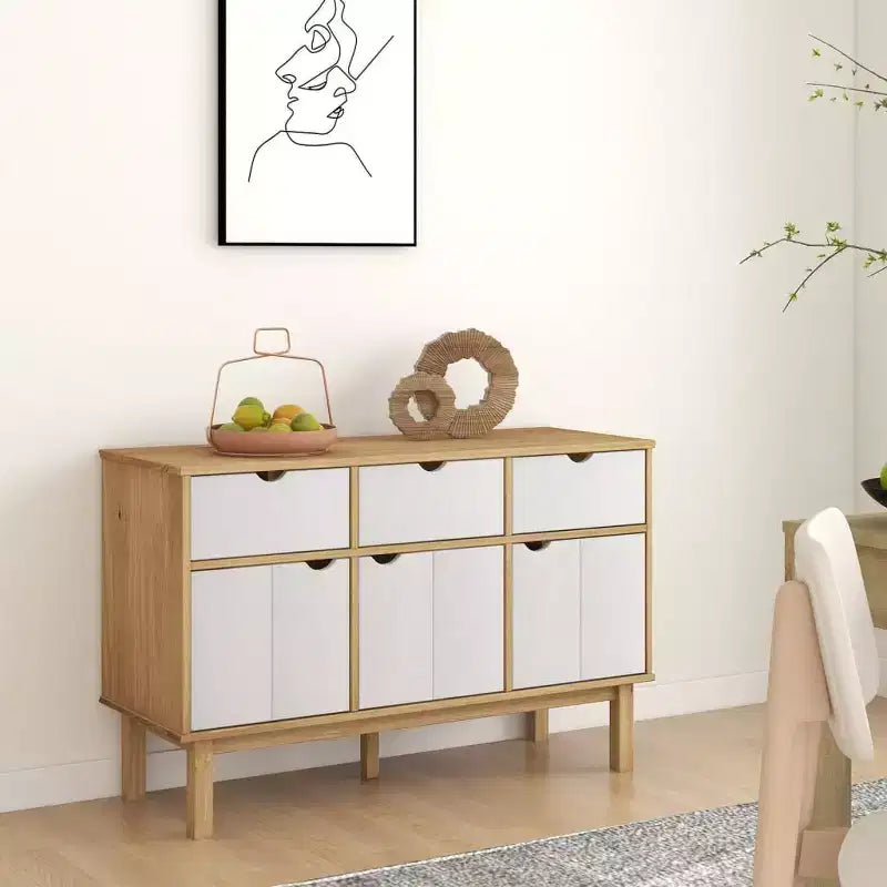 vidaXL Console de rangement pour salon OTTA Bois de pin massif