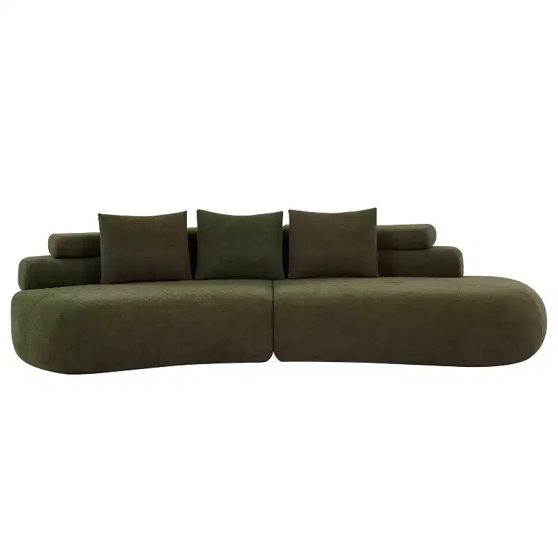 Christopher Knight Home Fiorella 122 Divani Sezionali Curvi Moderni a 4 Posti con 3 Cuscini