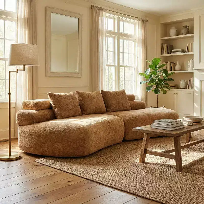 Christopher Knight Home Fiorella 122 Divani Sezionali Curvi Moderni a 4 Posti con 3 Cuscini