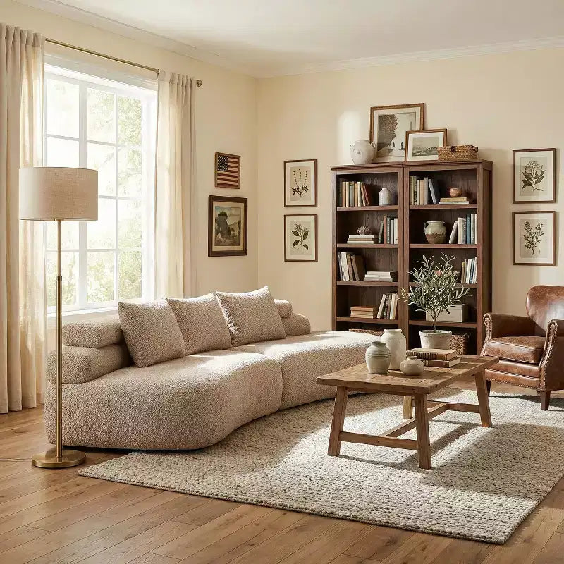 Christopher Knight Home Fiorella 122 Divani Sezionali Curvi Moderni a 4 Posti con 3 Cuscini