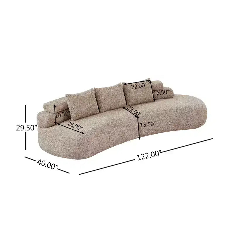Christopher Knight Home Fiorella 122 Divani Sezionali Curvi Moderni a 4 Posti con 3 Cuscini