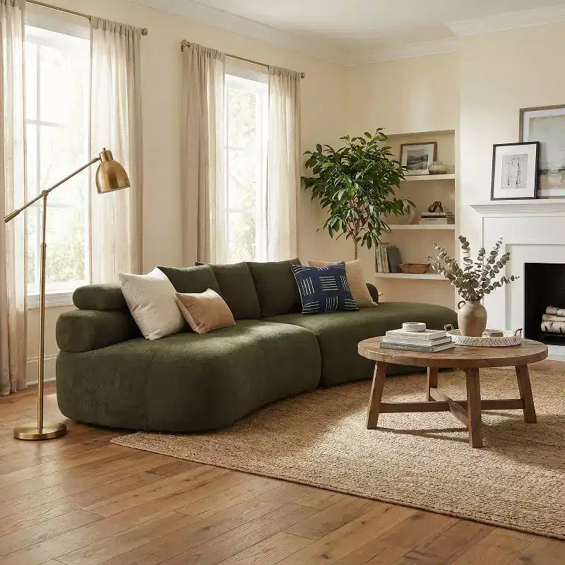 Christopher Knight Home Fiorella 122 Divani Sezionali Curvi Moderni a 4 Posti con 3 Cuscini