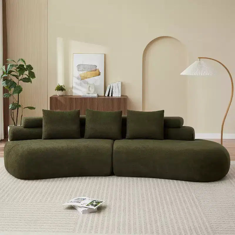 Christopher Knight Home Fiorella 122 Divani Sezionali Curvi Moderni a 4 Posti con 3 Cuscini