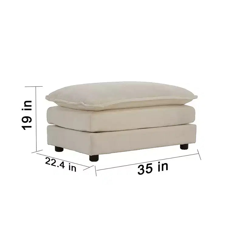 Homy Casa Divano Sezionale Modulare a U in ciniglia con Pouf Reversibili, Profondamente Imbottito, Beige