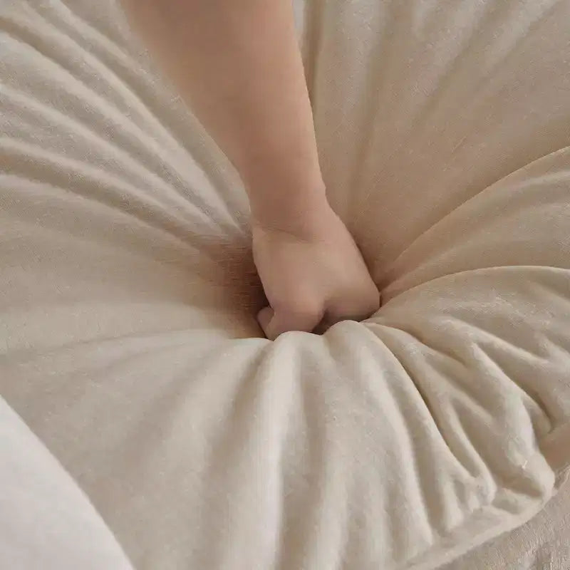 Homy Casa Divano Sezionale Modulare a U in ciniglia con Pouf Reversibili, Profondamente Imbottito, Beige