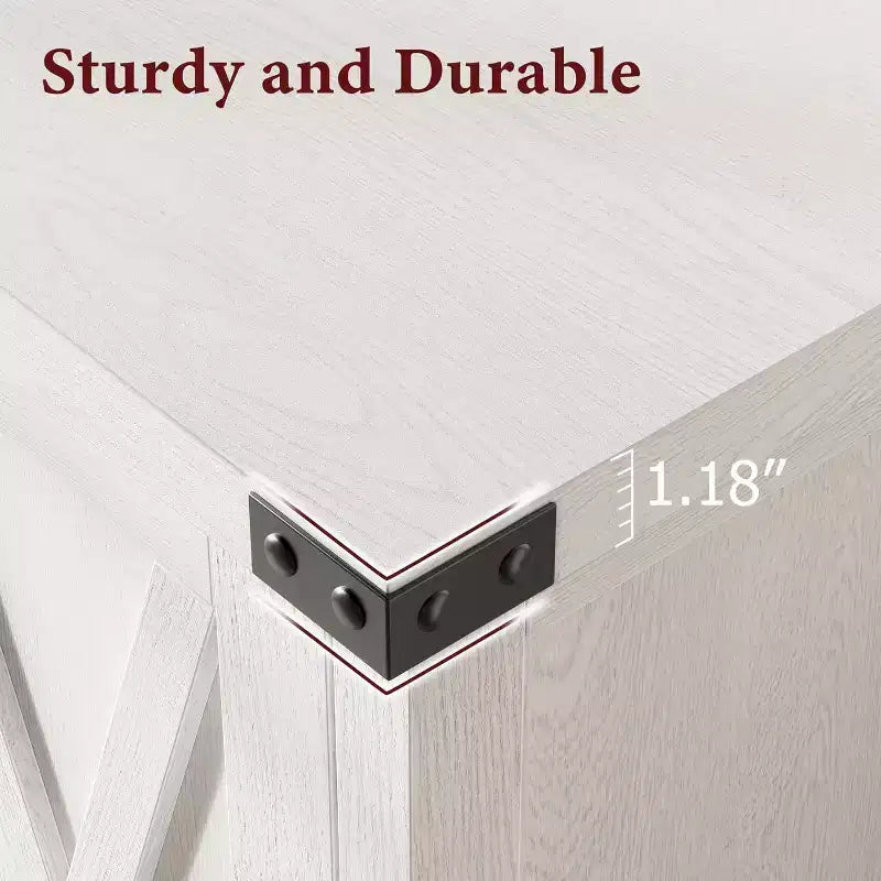 Credenza a 2 ante con ripiani regolabili in stile rustico da 2 pezzi Mobile d'accento per soggiorno, sala da pranzo, corridoio