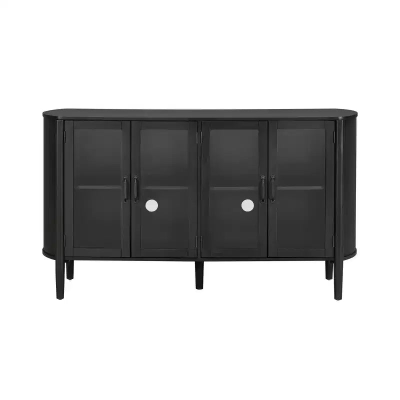 Christopher Knight Home Feyra, mobile contenitore moderno di metà secolo da 58'' con 4 ante in vetro e ripiani regolabili