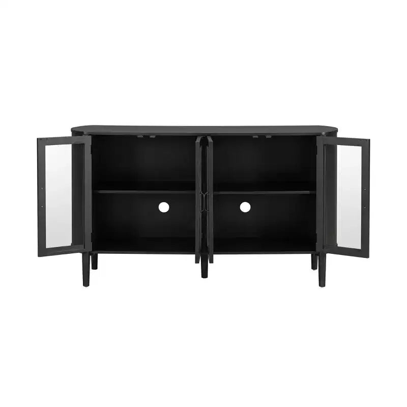 Christopher Knight Home Feyra, mobile contenitore moderno di metà secolo da 58'' con 4 ante in vetro e ripiani regolabili