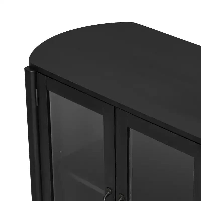 Christopher Knight Home Feyra, mobile contenitore moderno di metà secolo da 58'' con 4 ante in vetro e ripiani regolabili