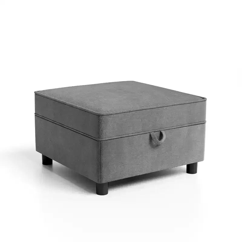 Modulo contenitore in ciniglia da 67 cm per divano componibile, pouf quadrato modulare per divano letto componibile, per divano da soggiorno grigio scuro, grigio
