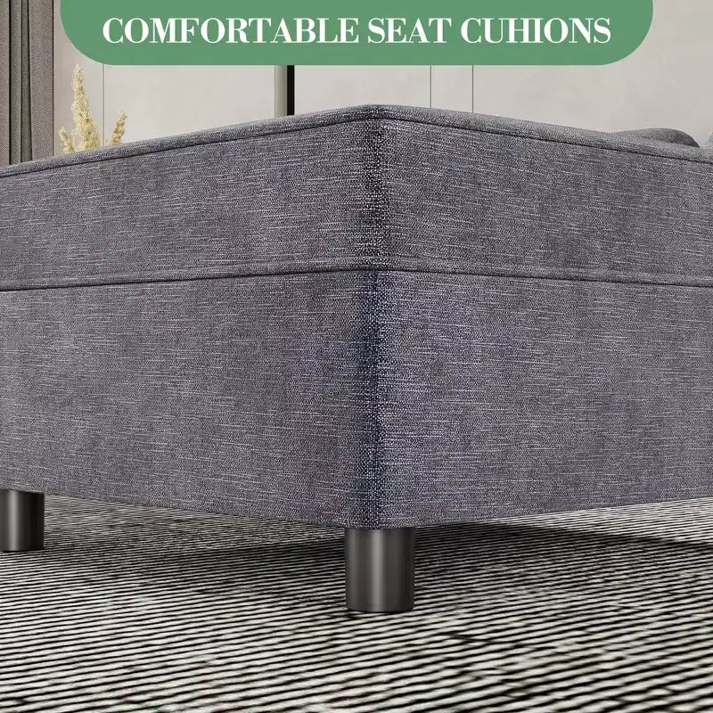 Modulo contenitore in ciniglia da 67 cm per divano componibile, pouf quadrato modulare per divano letto componibile, per divano da soggiorno grigio scuro, grigio