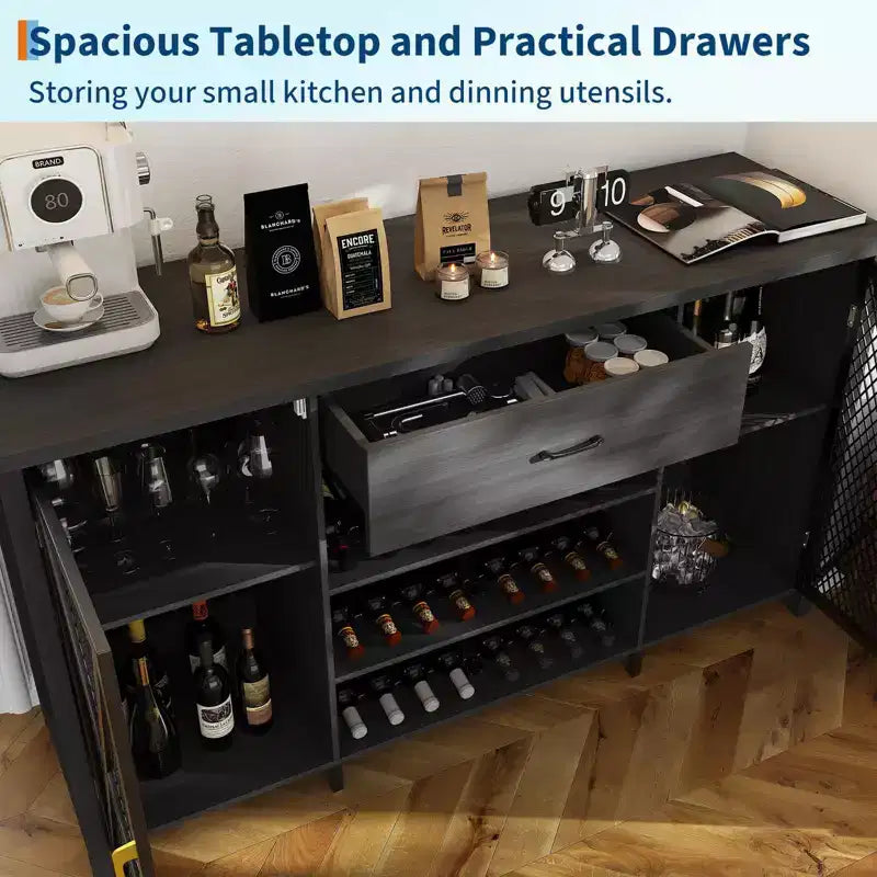 Mobile da caffè con contenitore, Credenza da cucina industriale con cassetto, per Cucina di casa, Sala da pranzo, Soggiorno