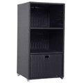 Poolside Towel Cabinet, Rattan Wicker with Storage,2-Tier Shelves and Bottom Drawer, for Pool, Patio Backyard, 47, Dark Brown