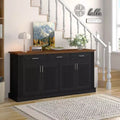 Credenza a Buffet Moderna Scanalata da 160 cm, 4 Ante e 3 Cassetti, Mobile Contenitore da Cucina e Sala da Pranzo per Salotto o Ingresso-Panipeachy