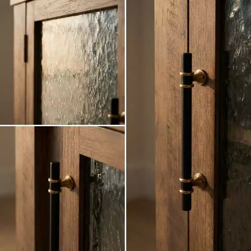 54.4 Mobile Credenza a Buffet, Mobile Contenitore d'Accento con 2 Ante in Vetro e 3 Cassetti, Tavolino da Caffè, Porta TV per Soggiorno, Cucina, Sala da Pranzo