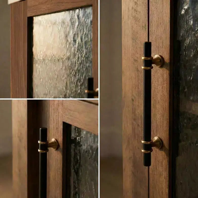 54.4 Mobile Credenza a Buffet, Mobile Contenitore d'Accento con 2 Ante in Vetro e 3 Cassetti, Tavolino da Caffè, Porta TV per Soggiorno, Cucina, Sala da Pranzo