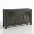 54.4 Buffet Sideboard, Accent Storage Cabinet with 2 Glass Doors & 3 Drawers, Coffee Bar Table, TV Stand for Living Room, Kitchen, Dining Room