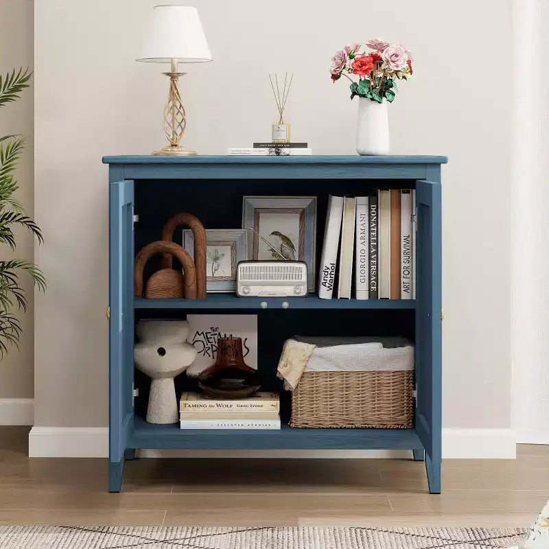 GDFStudio Jean Mobile Contenitore Moderno in Legno con Geometria a Rilievo e 2 Ante Magnetiche