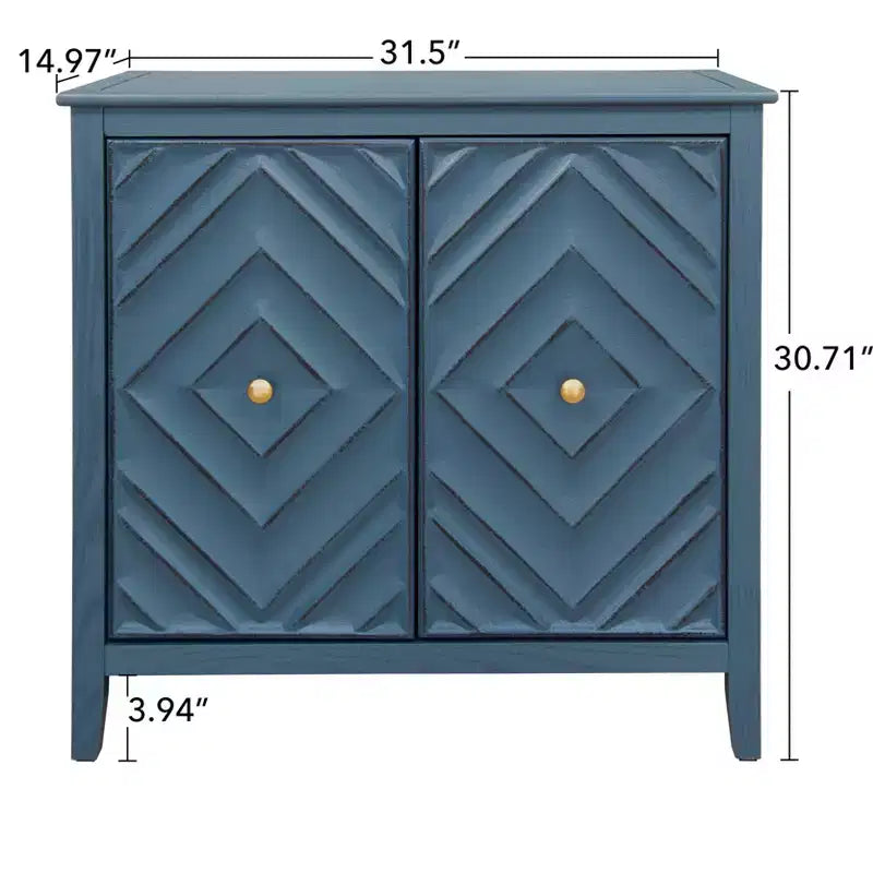 GDFStudio Jean Mobile Contenitore Moderno in Legno con Geometria a Rilievo e 2 Ante Magnetiche