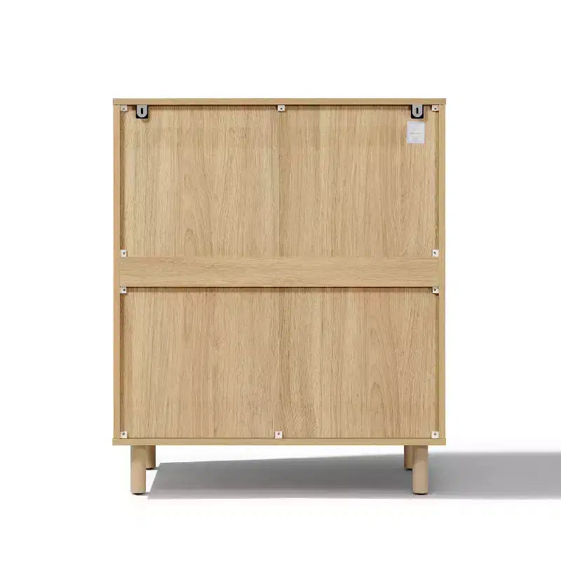 LuxenHome Petit buffet de rangement de 80 cm, Armoire d'appoint chêne pour salon, salle à manger ou entrée Chêne noisetier