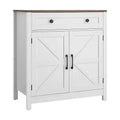 VEVOR Coffee Bar Cabinet, Farmhouse Coffee Bar Table with Drawer, Buffet Stand Cabinet with 2 Barn Door, 29.5 x 14.7 x 31.5 in, White