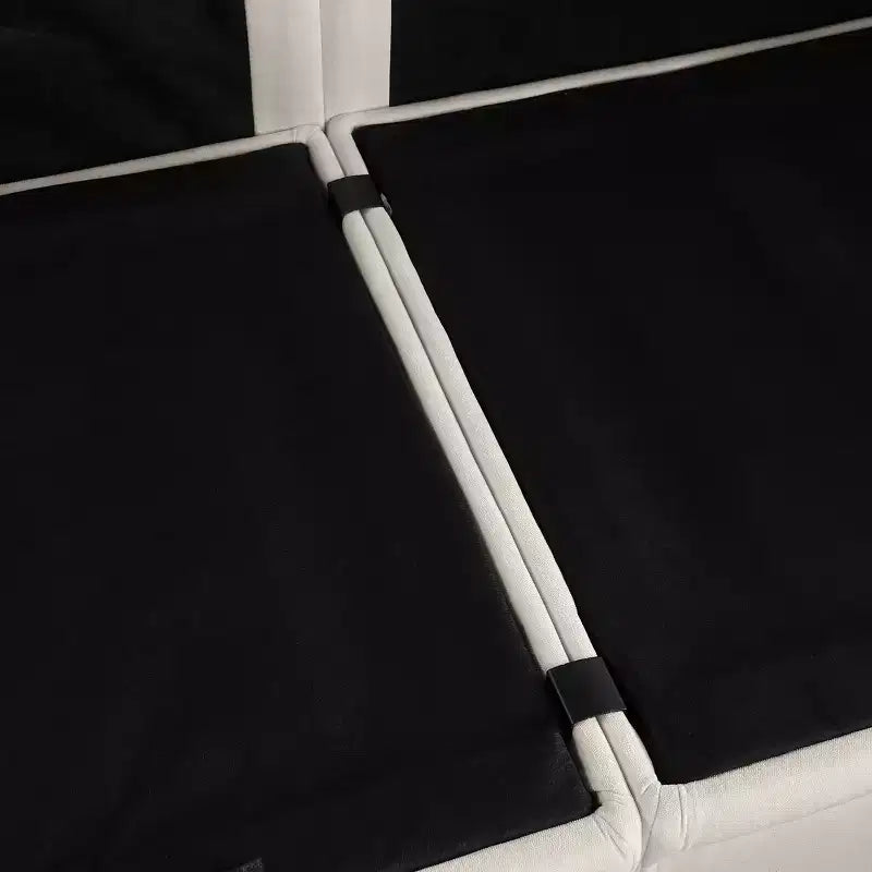Divano Sezionale a L Contemporaneo GDFStudio Lancelot 85 pollici Rivestito in Ciniglia con Pouf Contenitore