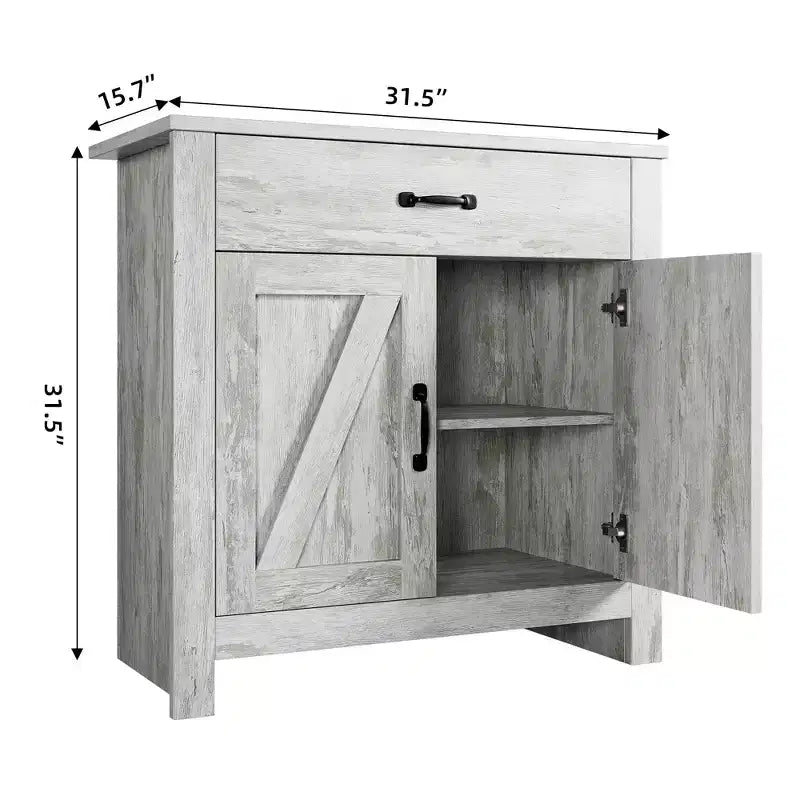 Credenza, mobile da cucina con cassetti, anta, ripiani regolabili, madia autoportante con armadio a buffet