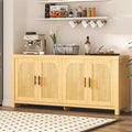 COZONY 71 Farmhouse Sideboard Buffet Cabinet with 4 Doors, Adjustable Shelves, Light Oak
