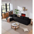 MooxvMoo 106 U-Shaped Cloud Sectional Sofa, Modern Modular Couch with Deep Seat, Corduroy Fabric, No Assembly, Black