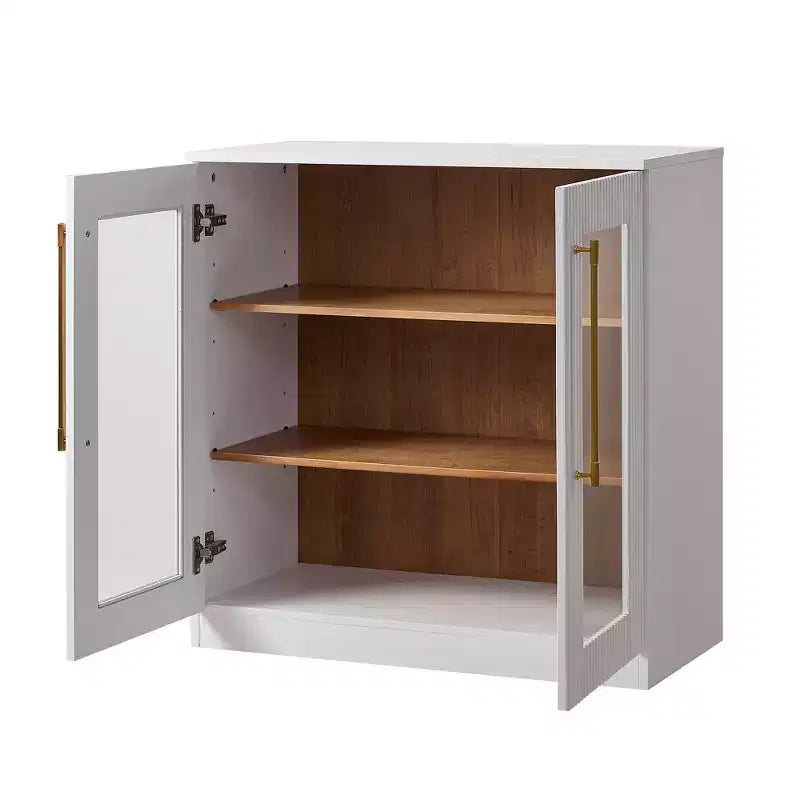 Morden Fort Mobile Contenitore a 2 Ante Bianco, Credenza Modulare con Ante ad Arco Simmetriche, Consolle per Sala da Pranzo, Soggiorno